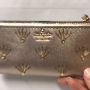 Kate Spade Metallic Blush Embellished Wallet